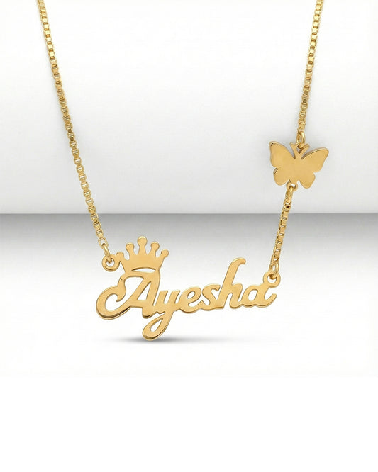 Floral Crown Name Necklace