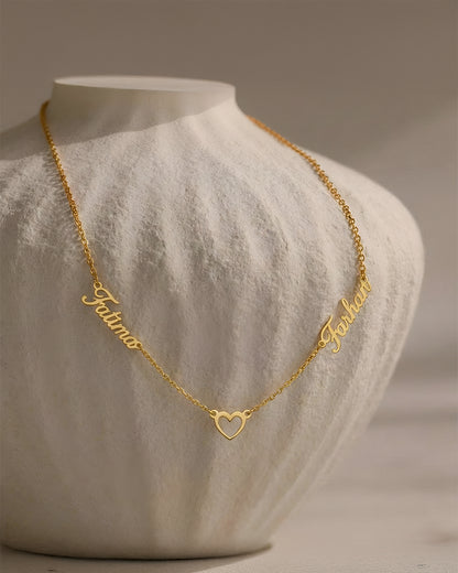 Couple Name Heart Pendant