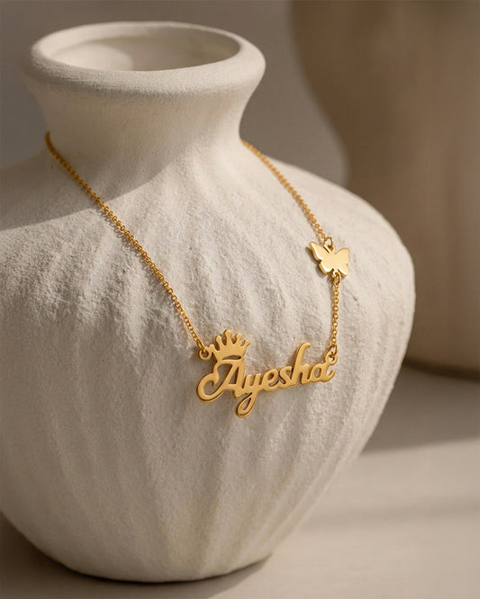 Floral Crown Name Necklace